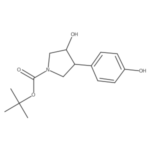 rac-tert-butyl (3R,4S)-3-hydroxy-4-(4-hydroxyphenyl)pyrrolidine-1-carboxylate Structure