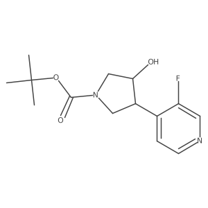 rac-tert-butyl (3R,4S)-3-(3-fluoropyridin-4-yl)-4-hydroxypyrrolidine-1-carboxylate结构式