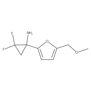 2,2-Difluoro-1-[5-(methoxymethyl)furan-2-yl]cyclopropan-1-amine结构式