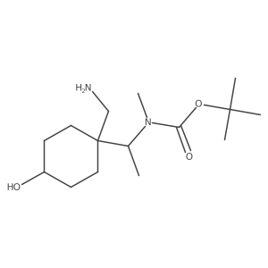 tert-butyl N-{1-[1-(aminomethyl)-4-hydroxycyclohexyl]ethyl}-N-methylcarbamate结构式