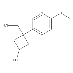 3-(Aminomethyl)-3-(6-methoxypyridin-3-yl)cyclobutan-1-ol Structure