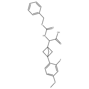 2-[3-(2-Fluoro-4-methoxyphenyl)-1-bicyclo[1.1.1]pentanyl]-2-(phenylmethoxycarbonylamino)acetic acid Structure