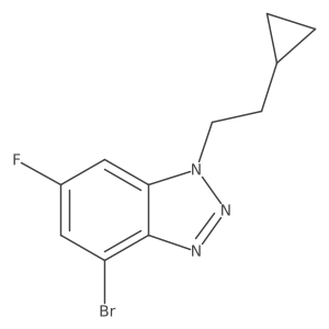 4-bromo-1-(2-cyclopropylethyl)-6-fluoro-1H-1,2,3-benzotriazole结构式
