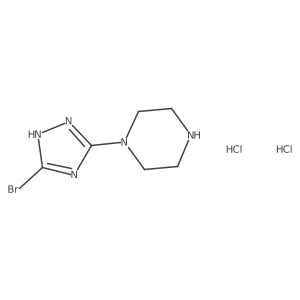 1-(3-bromo-1H-1,2,4-triazol-5-yl)piperazine dihydrochloride结构式