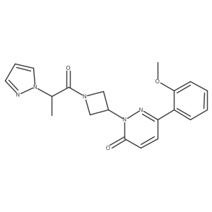 6-(2-methoxyphenyl)-2-{1-[2-(1H-pyrazol-1-yl)propanoyl]azetidin-3-yl}-2,3-dihydropyridazin-3-one结构式