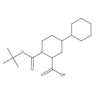 rac-(2R,4S)-1-[(tert-butoxy)carbonyl]-4-cyclohexylpiperidine-2-carboxylic acid Structure