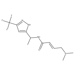 (E)-4-(Dimethylamino)-N-[1-[3-(trifluoromethyl)-1H-pyrazol-5-yl]ethyl]but-2-enamide结构式