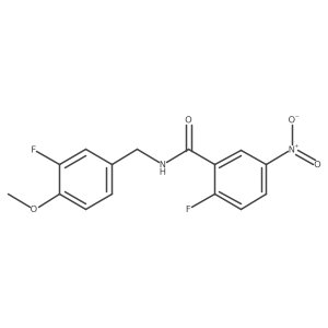 2-fluoro-N-[(3-fluoro-4-methoxyphenyl)methyl]-5-nitrobenzamide Structure