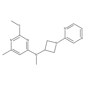 N,6-dimethyl-2-(methylsulfanyl)-N-[1-(pyrazin-2-yl)azetidin-3-yl]pyrimidin-4-amine结构式