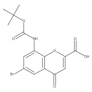 6-bromo-8-{[(tert-butoxy)carbonyl]amino}-4-oxo-4H-chromene-2-carboxylic acid Structure