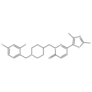 2-({1-[(2,4-Difluorophenyl)methyl]piperidin-4-yl}methyl)-6-(2,4-dimethyl-1,3-thiazol-5-yl)-2,3-dihydropyridazin-3-one结构式