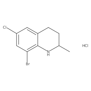 8-Bromo-6-chloro-2-methyl-1,2,3,4-tetrahydroquinolinehydrochloride结构式