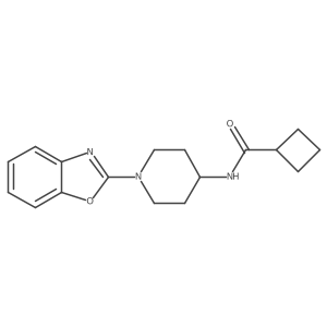 N-[1-(1,3-benzoxazol-2-yl)piperidin-4-yl]cyclobutanecarboxamide结构式