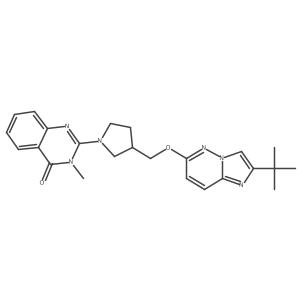 2-{3-[({2-Tert-butylimidazo[1,2-b]pyridazin-6-yl}oxy)methyl]pyrrolidin-1-yl}-3-methyl-3,4-dihydroquinazolin-4-one结构式