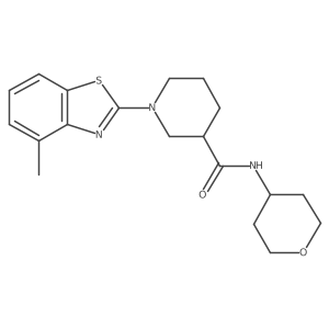 1-(4-methyl-1,3-benzothiazol-2-yl)-N-(oxan-4-yl)piperidine-3-carboxamide结构式