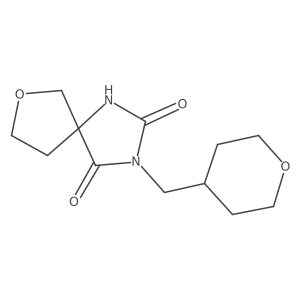 3-[(Oxan-4-yl)methyl]-7-oxa-1,3-diazaspiro[4.4]nonane-2,4-dione结构式