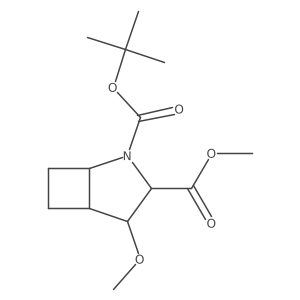 O2-tert-butyl O3-methyl (1R,3R,4R,5S)-4-methoxy-2-azabicyclo[3.2.0]heptane-2,3-dicarboxylate结构式