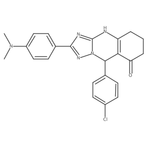 9-(4-chlorophenyl)-2-(4-(dimethylamino)phenyl)-5,6,7,9-tetrahydro-[1,2,4]triazolo[5,1-b]quinazolin-8(4H)-one Structure