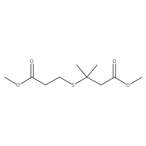 3-(2-Methoxycarbonyl-ethylsulfanyl)-3-methyl-butyric acid methyl ester结构式