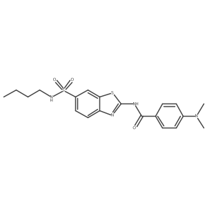 N-(6-(N-butylsulfamoyl)benzo[d]thiazol-2-yl)-4-(dimethylamino)benzamide结构式