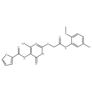 N-(4-amino-2-((2-((5-chloro-2-methoxyphenyl)amino)-2-oxoethyl)thio)-6-oxo-1,6-dihydropyrimidin-5-yl)furan-2-carboxamide Structure