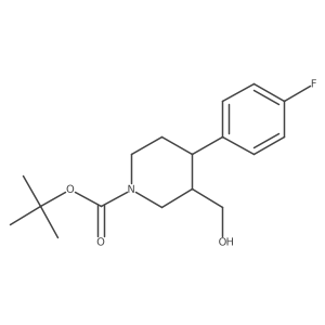 (3R,4R)-tert-butyl 4-(4-fluorophenyl)-3-(hydroxymethyl)piperidine-1-carboxylate结构式
