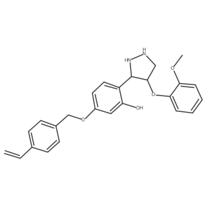 5-[(4-Ethenylphenyl)methoxy]-2-[4-(2-methoxyphenoxy)pyrazolidin-3-yl]phenol Structure