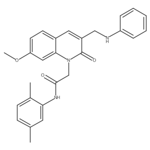 N-(2,5-dimethylphenyl)-2-{7-methoxy-2-oxo-3-[(phenylamino)methyl]-1,2-dihydroquinolin-1-yl}acetamide结构式