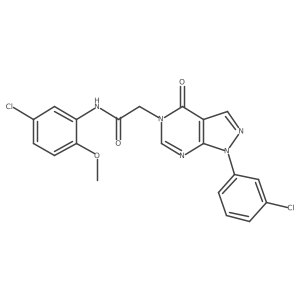 N-(5-chloro-2-methoxyphenyl)-2-(1-(3-chlorophenyl)-4-oxo-1H-pyrazolo[3,4-d]pyrimidin-5(4H)-yl)acetamide结构式