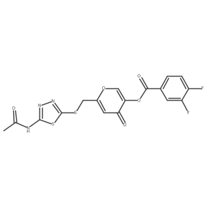 6-(((5-acetamido-1,3,4-thiadiazol-2-yl)thio)methyl)-4-oxo-4H-pyran-3-yl 3,4-difluorobenzoate Structure