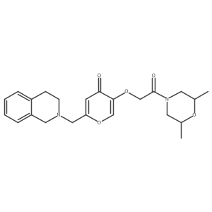 2-((3,4-dihydroisoquinolin-2(1H)-yl)methyl)-5-(2-(2,6-dimethylmorpholino)-2-oxoethoxy)-4H-pyran-4-one Structure