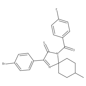 3-(4-Bromophenyl)-1-(4-fluorobenzoyl)-8-methyl-1,4-diazaspiro[4.5]dec-3-ene-2-thione Structure