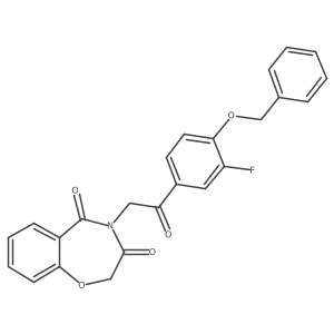4-{2-[4-(benzyloxy)-3-fluorophenyl]-2-oxoethyl}-1,4-benzoxazepine-3,5(2H,4H)-dione结构式