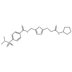 N-((5-((2-(cyclopentylamino)-2-oxoethyl)thio)-1,3,4-oxadiazol-2-yl)methyl)-4-(N,N-dimethylsulfamoyl)benzamide Structure