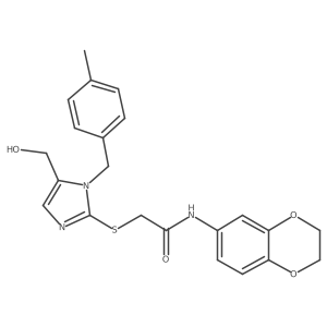 N-(2,3-Dihydro-1,4-benzodioxin-6-YL)-2-{[5-(hydroxymethyl)-1-[(4-methylphenyl)methyl]-1H-imidazol-2-YL]sulfanyl}acetamide结构式
