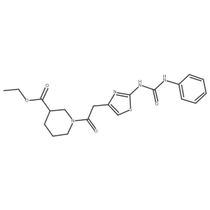 Ethyl 1-(2-(2-(3-phenylureido)thiazol-4-yl)acetyl)piperidine-3-carboxylate Structure