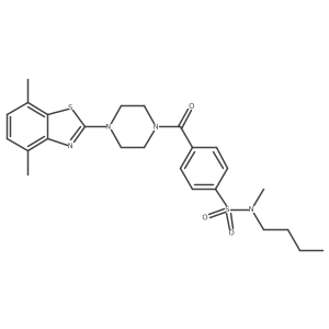N-butyl-4-(4-(4,7-dimethylbenzo[d]thiazol-2-yl)piperazine-1-carbonyl)-N-methylbenzenesulfonamide结构式