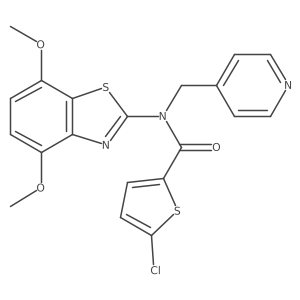5-chloro-N-(4,7-dimethoxybenzo[d]thiazol-2-yl)-N-(pyridin-4-ylmethyl)thiophene-2-carboxamide结构式
