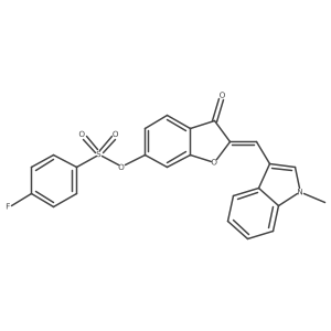 (2E)-2-[(1-methyl-1H-indol-3-yl)methylidene]-3-oxo-2,3-dihydro-1-benzofuran-6-yl 4-fluorobenzenesulfonate Structure