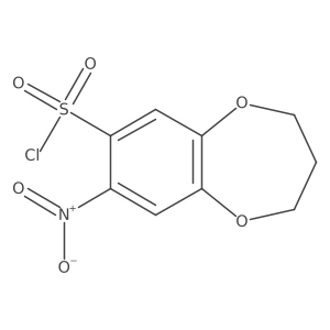 8-nitro-3,4-dihydro-2H-1,5-benzodioxepine-7-sulfonyl chloride结构式