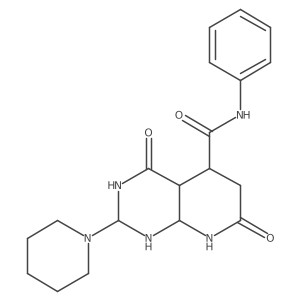 4,7-dioxo-N-phenyl-2-piperidin-1-yl-1,2,3,4a,5,6,8,8a-octahydropyrido[2,3-d]pyrimidine-5-carboxamide结构式
