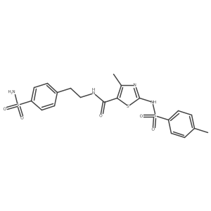 5-Thiazolecarboxamide, N-[2-[4-(aminosulfonyl)phenyl]ethyl]-4-methyl-2-[[(4-methylphenyl)sulfonyl]amino]- Structure