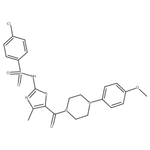 Benzenesulfonamide, 4-chloro-N-[5-[[4-(4-methoxyphenyl)-1-piperazinyl]carbonyl]-4-methyl-2-thiazolyl]- Structure