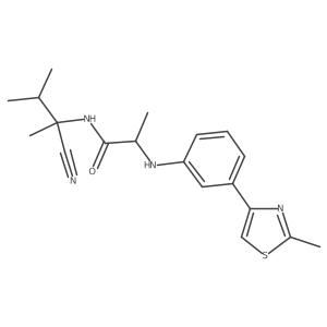 N-(1-cyano-1,2-dimethylpropyl)-2-{[3-(2-methyl-1,3-thiazol-4-yl)phenyl]amino}propanamide结构式