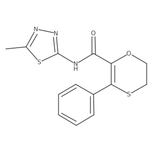 N-[(2Z)-5-methyl-1,3,4-thiadiazol-2(3H)-ylidene]-3-phenyl-5,6-dihydro-1,4-oxathiine-2-carboxamide结构式