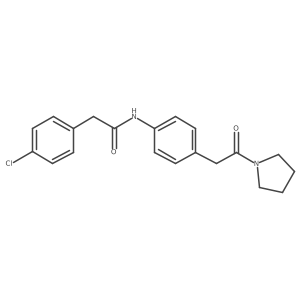 2-(4-chlorophenyl)-N-{4-[2-oxo-2-(pyrrolidin-1-yl)ethyl]phenyl}acetamide结构式