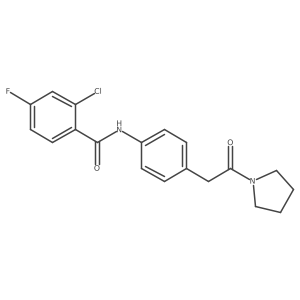 2-chloro-4-fluoro-N-{4-[2-oxo-2-(pyrrolidin-1-yl)ethyl]phenyl}benzamide Structure
