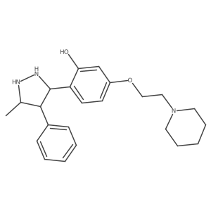 2-(5-Methyl-4-phenylpyrazolidin-3-yl)-5-(2-piperidin-1-ylethoxy)phenol结构式