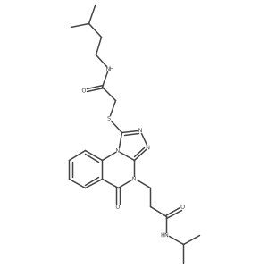 3-[1-({[(3-methylbutyl)carbamoyl]methyl}sulfanyl)-5-oxo-4H,5H-[1,2,4]triazolo[4,3-a]quinazolin-4-yl]-N-(propan-2-yl)propanamide结构式