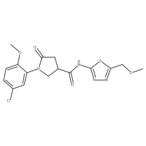 1-(5-chloro-2-methoxyphenyl)-N-[(2E)-5-(methoxymethyl)-1,3,4-thiadiazol-2(3H)-ylidene]-5-oxopyrrolidine-3-carboxamide结构式